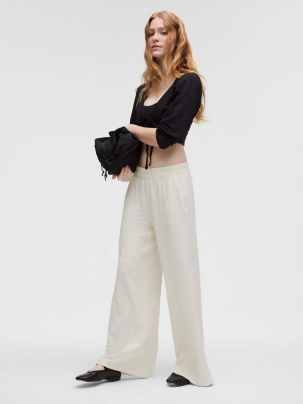 Lululemon BeCalm Mid-Rise Wide-Leg Trouser Pants 28" Khaki Tan Small